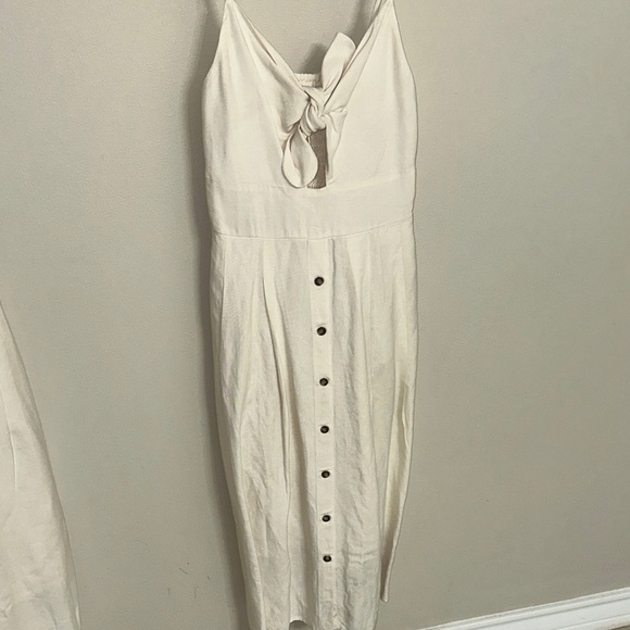Express - Elegant Cream Button-Down Dress - Picture 1 of 5
